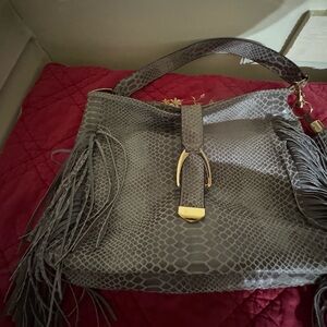 Gorgeous XL G.I.L.I. Leather Snakeskin Print Purse EUC😊😊